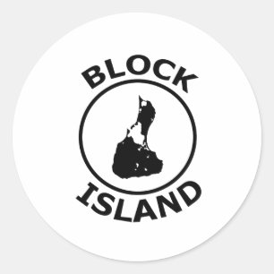 Sticker Rond Forme d'Île de Block à l'intérieur de cercle