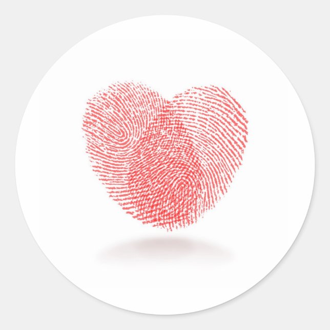 Sticker Rond forme du coeur des empreintes rouges (Devant)