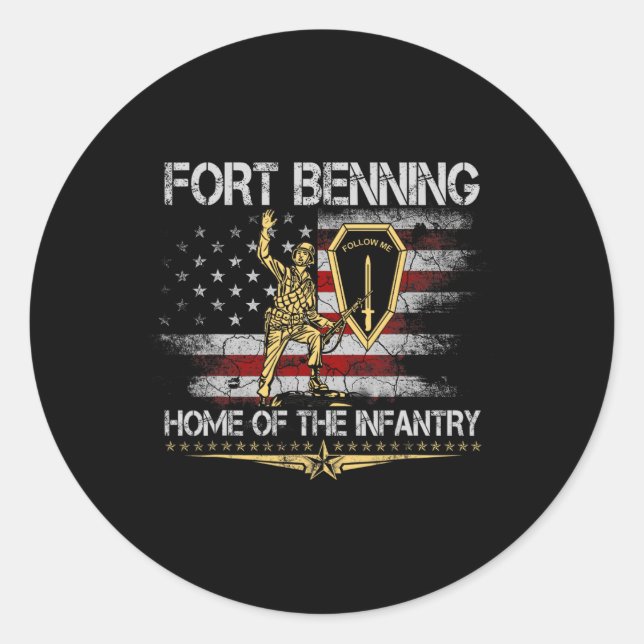 Sticker Rond Fort Benning Accueil De L'École D'Infanterie Ancie (Devant)