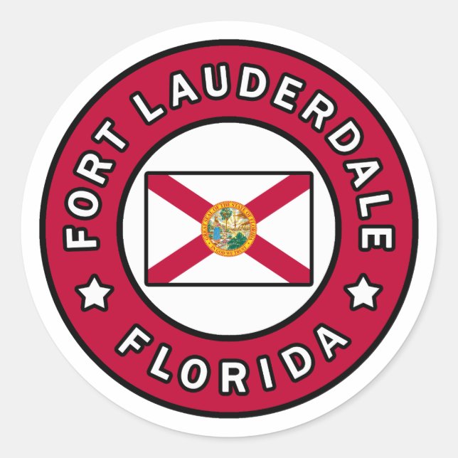 Sticker Rond Fort Lauderdale Floride (Devant)