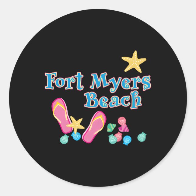 Sticker Rond Fort Myers Beach Floride (Devant)