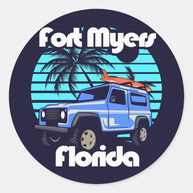 Sticker Rond Fort Myers Floride (Devant)
