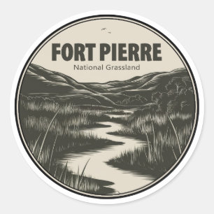 Sticker Rond Fort Pierre National Grassland Dakota du Sud Ruiss