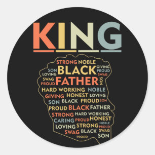 Sticker Rond Fort Roi Noir Afro-Africain Afro-Américain Nature