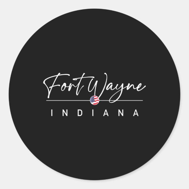 Sticker Rond Fort Wayne Indiana (Devant)