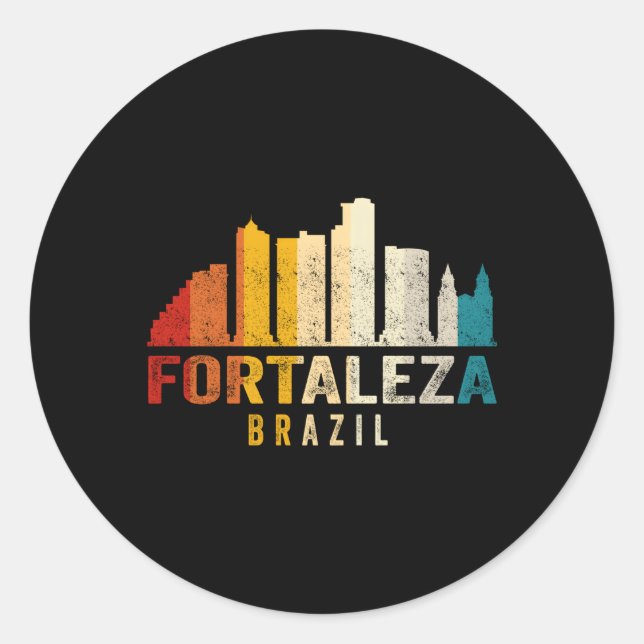 Sticker Rond Fortaleza Skyline Brésil (Devant)