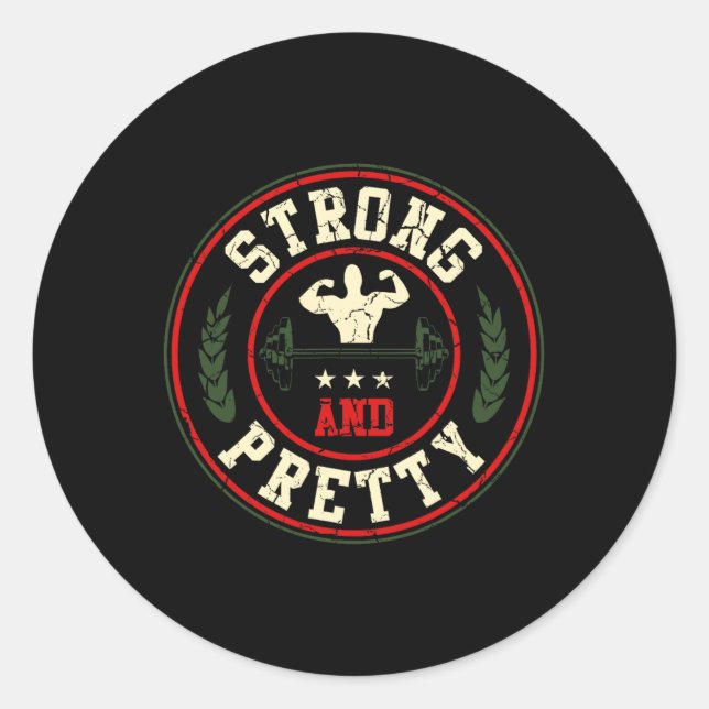 Sticker Rond Forte Et Jolie Salle De Sport Entraînement Bodybui (Devant)