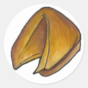 Sticker Rond Fortune Cookie Chinois Restaurant Cookies Foodie