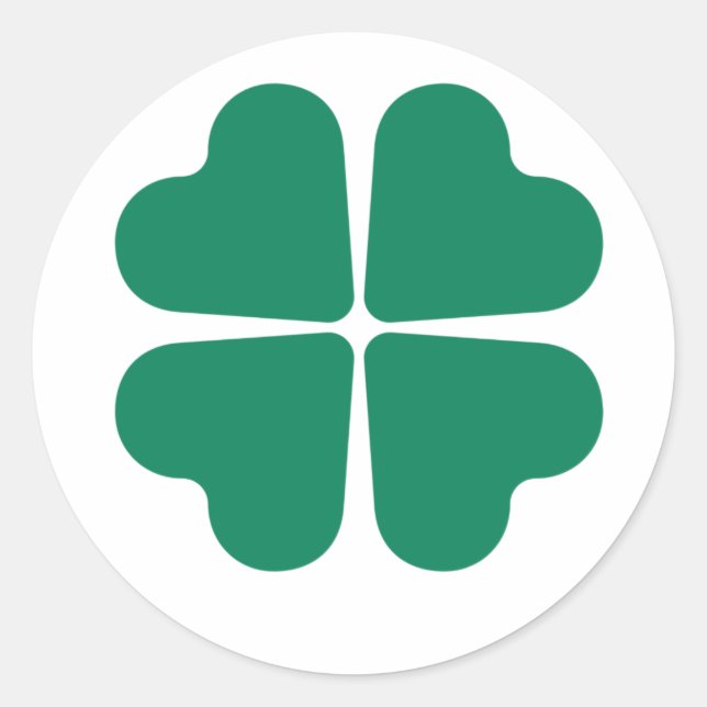 Sticker Rond Fortune éternelle : Conception à quatre feuilles (Devant)