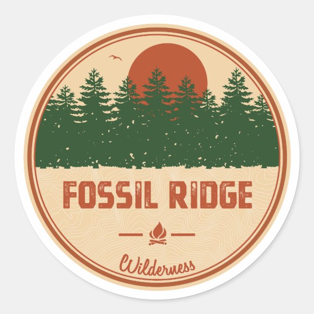 Sticker Rond Fossil Ridge Wilderness Colorado (Devant)