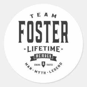 Sticker Rond Foster Lifetime Member Nom personnalisé Foster