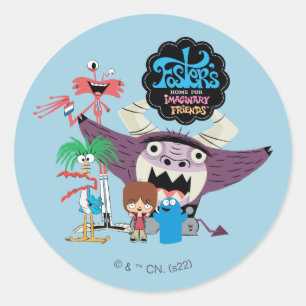 Sticker Rond Foster's Home for Imaginary Friends   Bienvenue