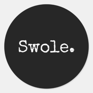 Sticker Rond Fou. Levage de poids drôle