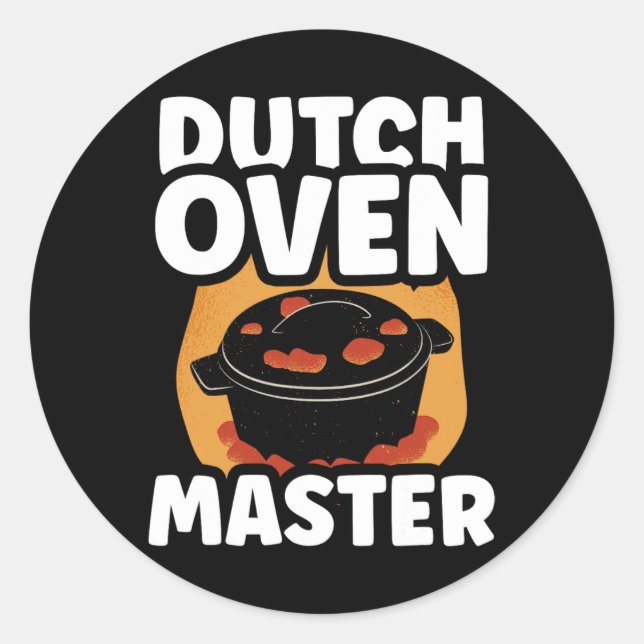 Sticker Rond Four hollandais Master Bbq Fer Métal Amant Four ho (Devant)