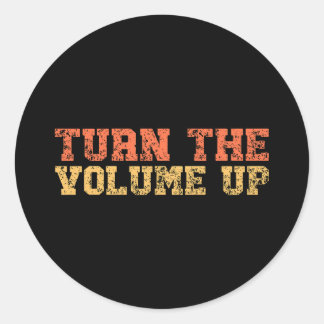 Sticker Rond Four Words Turn The Volume up New York NY Victory 