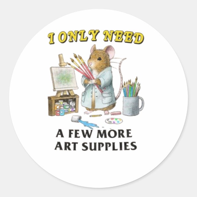 Sticker Rond Fournitures d'art Unisex (Devant)