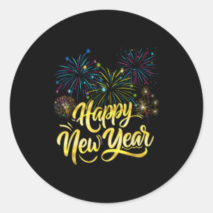 Sticker Rond Fournitures de fête du Nouvel An 2026 Bonne année