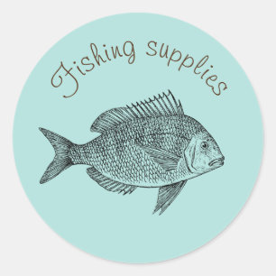 Sticker Rond Fournitures de pêche conception marque d'entrepris