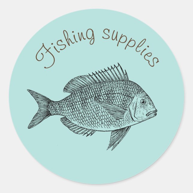 Sticker Rond Fournitures de pêche conception marque d'entrepris (Devant)