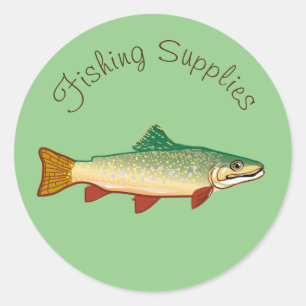 Sticker Rond Fournitures de pêche conception marque d'entrepris