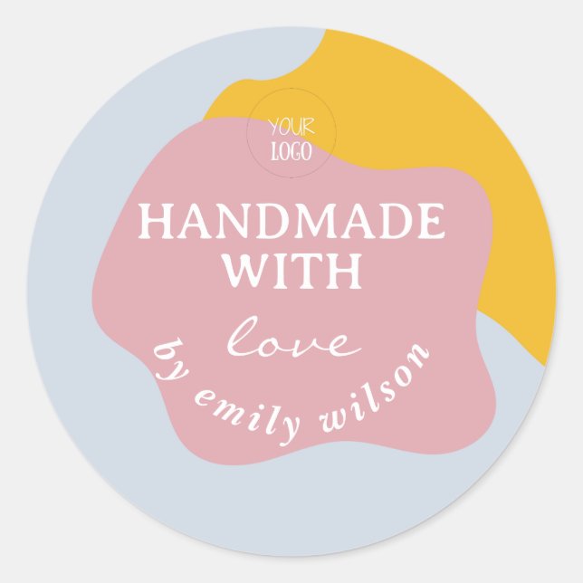 Sticker Rond Fournitures de petite entreprise personnalisées Em (Devant)