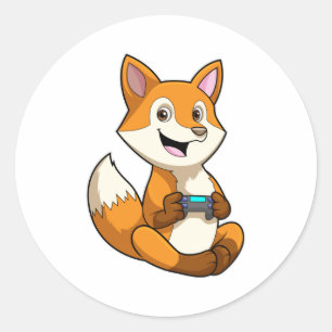 Sticker Rond Fox à jouer avec contrôleur