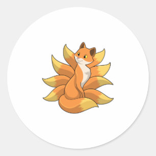 Sticker Rond Fox avec 9 queues Fox