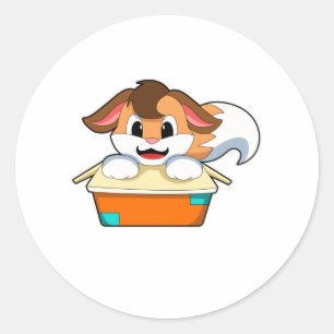 Sticker Rond Fox avec boîte