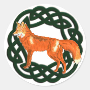 Sticker Rond Fox celtique