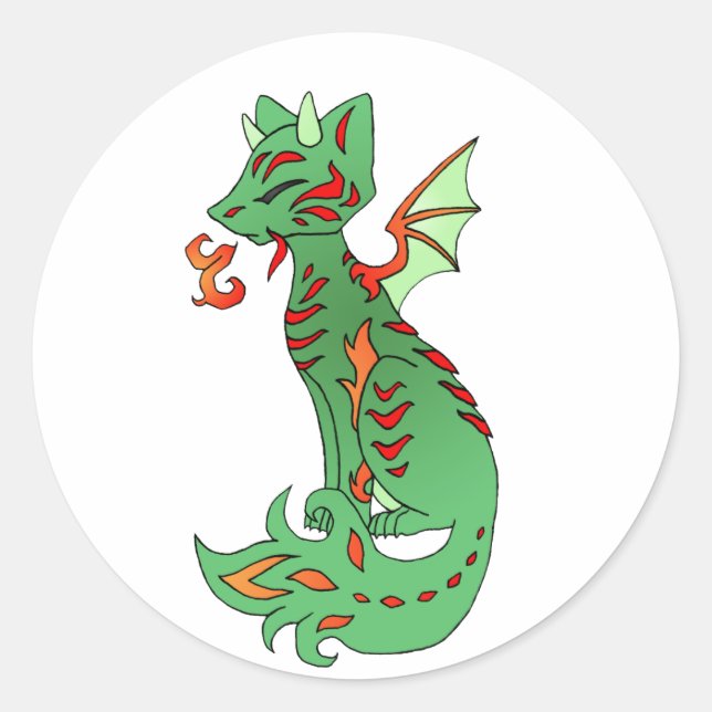 Sticker Rond Fox Dragon (Devant)