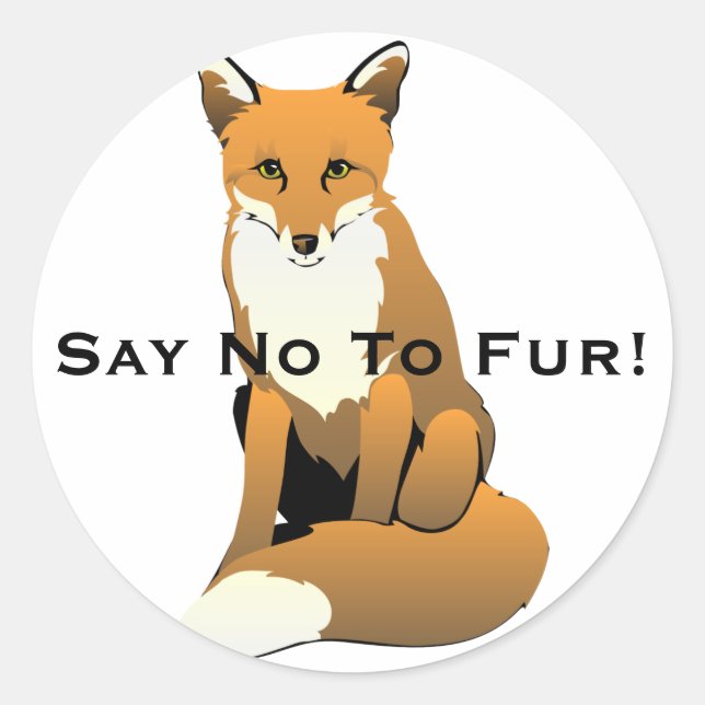 Sticker Rond Fox mignon de bande dessinée se reposant sur la (Devant)