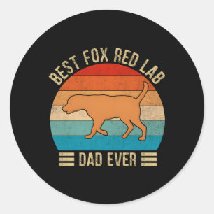 Sticker Rond Fox Red Lab Papa Labrador Retriever