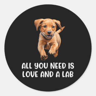 Sticker Rond Fox Red Lab Tout Ce Que Vous Avez Besoin Labrador 