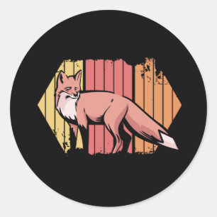 Sticker Rond Fox Retro Vintage