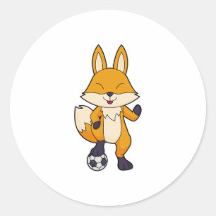 Sticker Rond Fox Soccer player Soccer