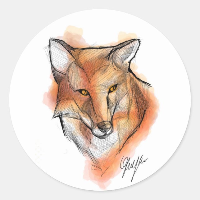 Sticker Rond Fox Stiker (Devant)