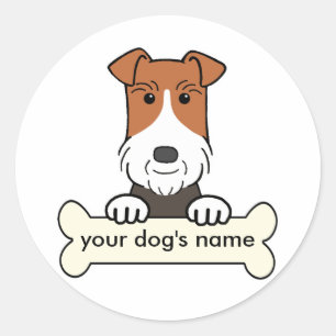 Sticker Rond Fox Terrier personnalisé de fil