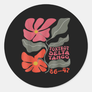 Sticker Rond Foxtrots Deltas Tangos 86 47 Boho Fleur