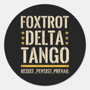 Sticker Rond Foxtrots Deltas Tangos Résistent Camo Camouflage P