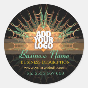 Sticker Rond Fractal Sienna Flower avec logo