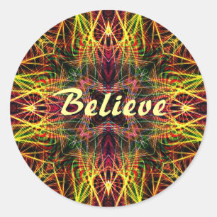 Sticker Rond FractalArts : Croyez