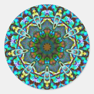 Sticker Rond Fractale de beauté opalescente