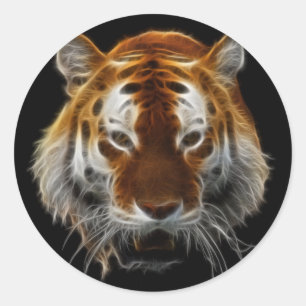 Sticker Rond Fractale de tigre