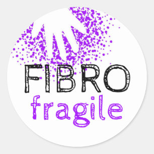 Sticker Rond Fragile fibro - conscience invisible de maladie