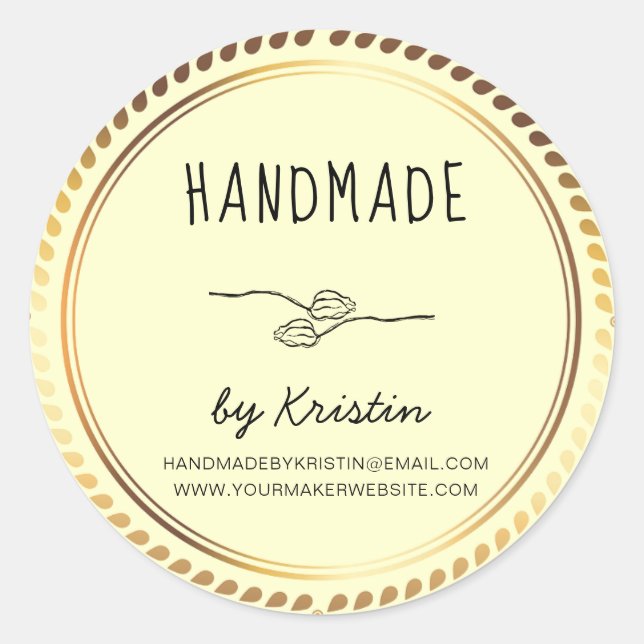 Sticker Rond Fragment d'or rustique et jaune (Devant)