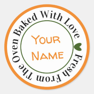 Sticker Rond Fraîche du four cuite au Citrouille d'amour