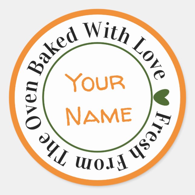 Sticker Rond Fraîche du four cuite au Citrouille d'amour (Devant)