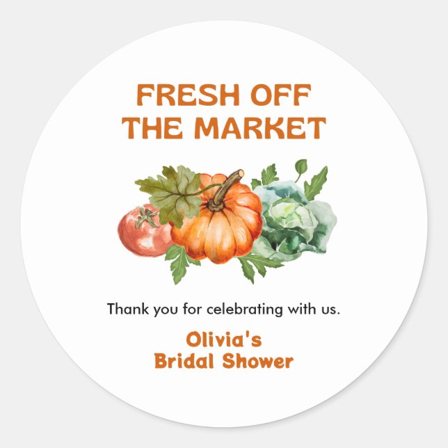 Sticker Rond Fraîchement Du Merci De Fête des mariées Du Marché (Devant)