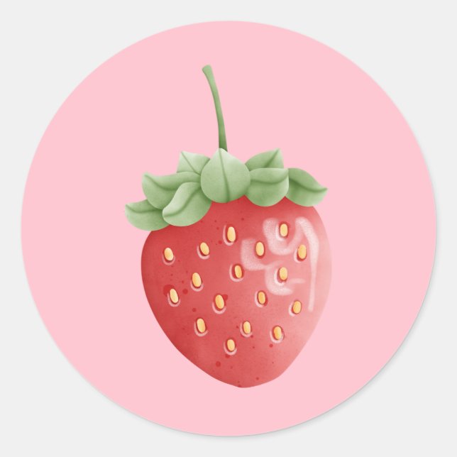 Sticker Rond Fraise (Devant)