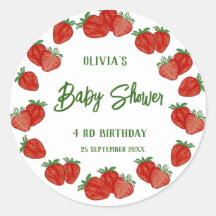 Sticker Rond Fraise Berry Fruit sucré Shcool Office Cadeau